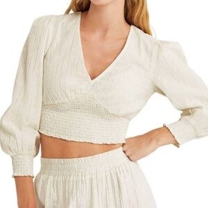 Boden Cream Textured Blouse